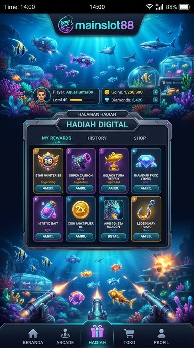 Layar utama mainslot88 — antarmuka bersih setelah instalasi